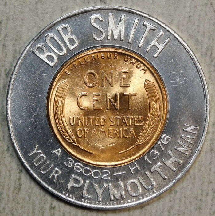 Encased 1958-d Cent, Bob Smith, Fort Wayne, In  Choice Uncirculated  0225-24