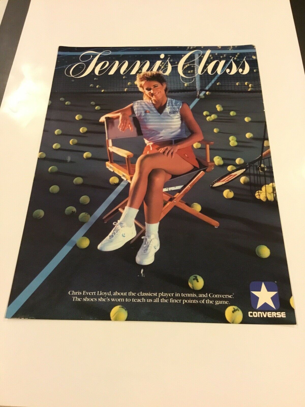 Very Rare Chris Evert Converse Tennis Poster Laminated From 1986