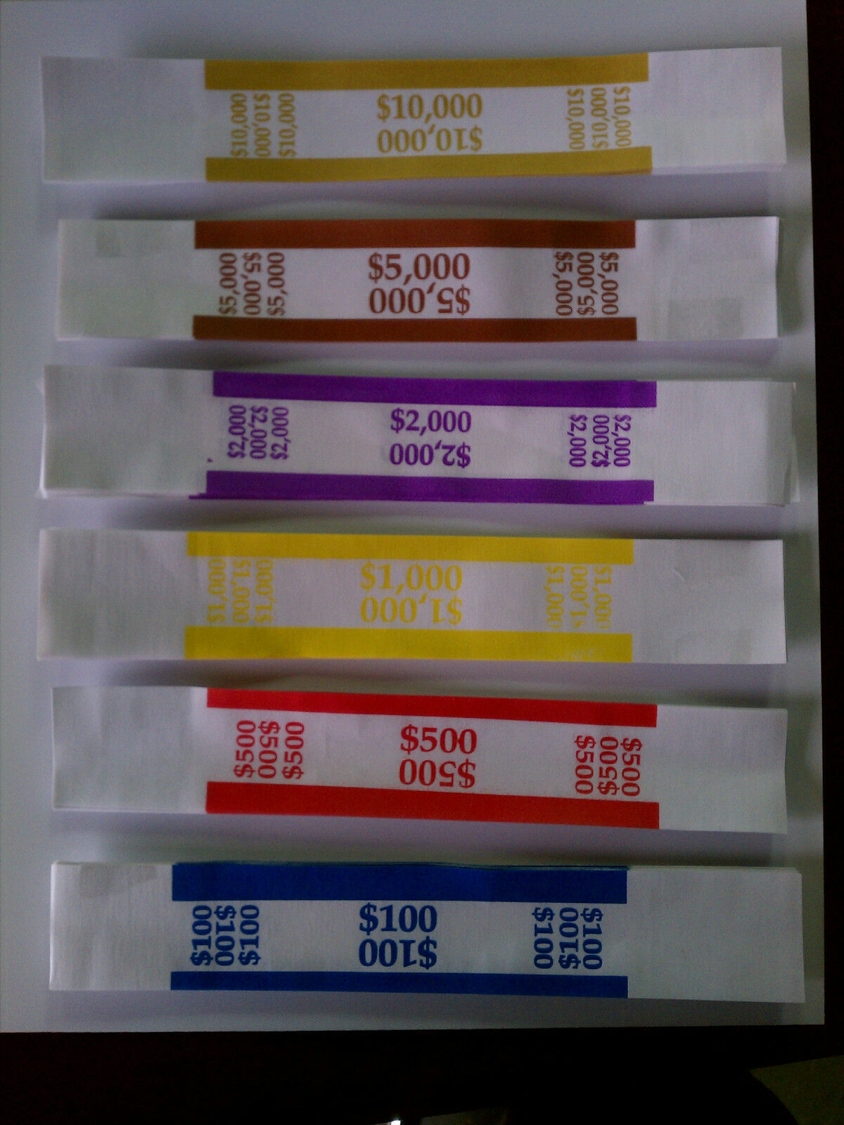 200 - Combination Currency Bands - You Choose What Ships - Money Straps Strap