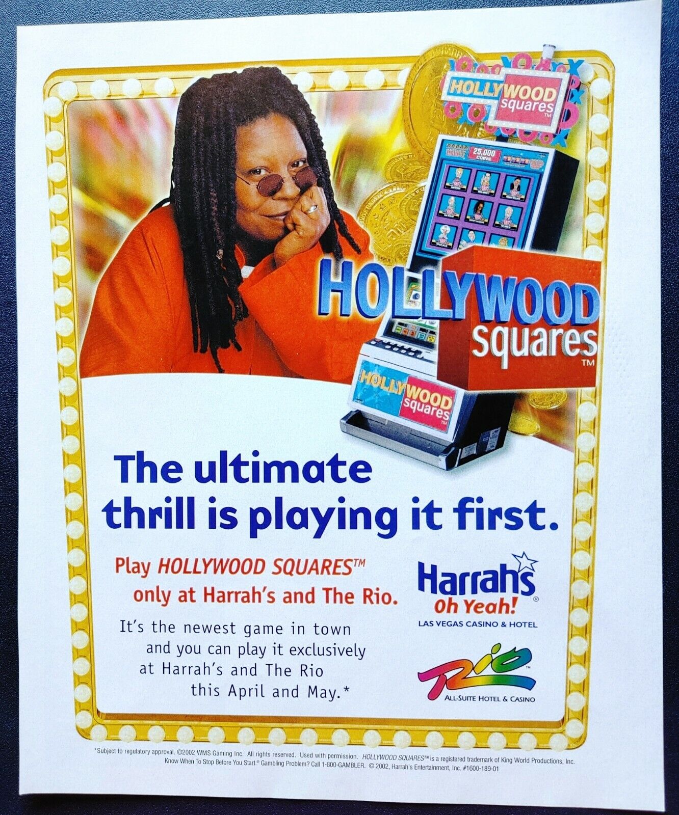 Whoopi Goldberg Hollywood Squares Slot Rio Las Vegas Print Ad 2002
