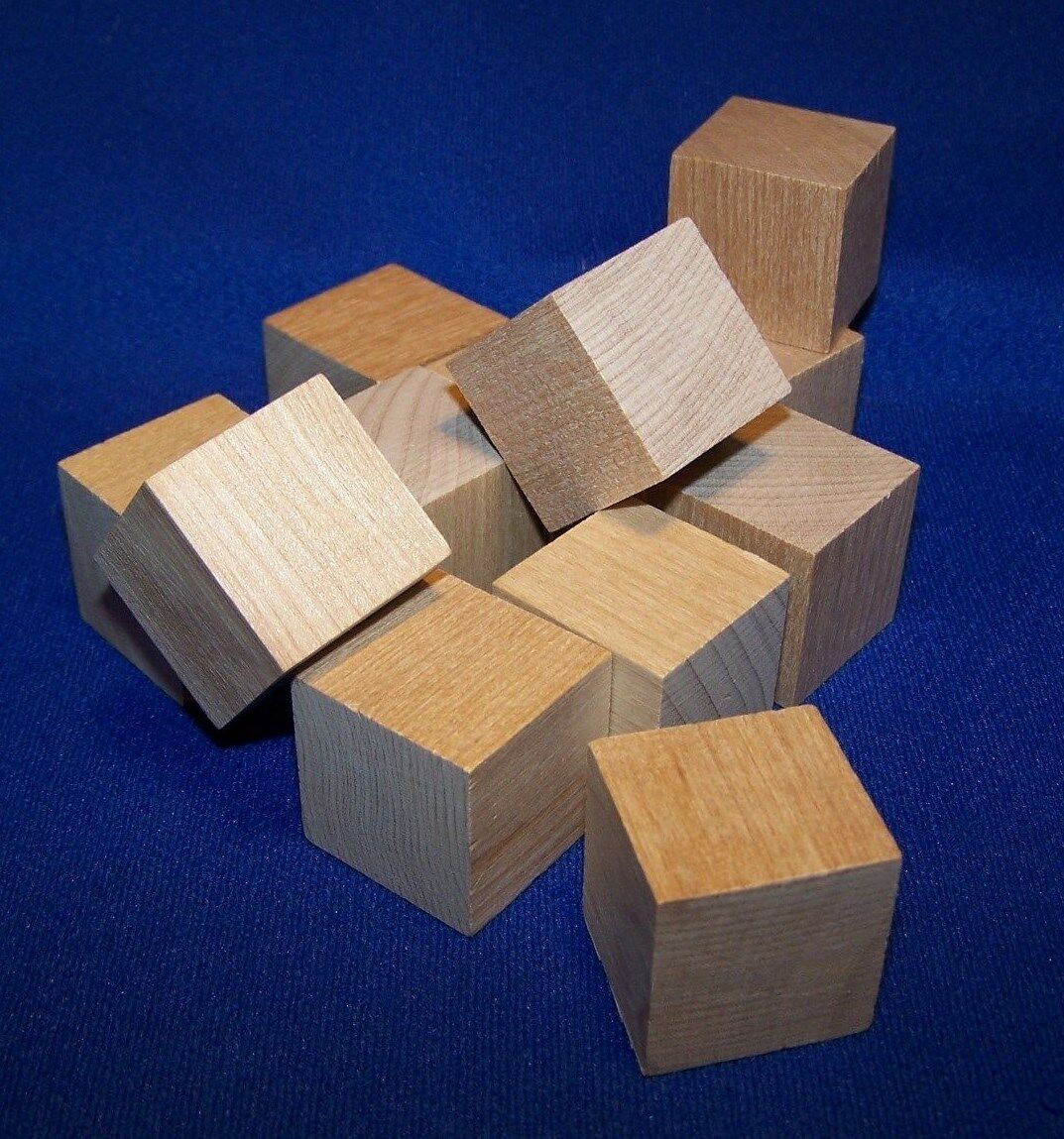 24 Natural Unfinished Hardwood 1" Wood Blocks Square Cubes Wooden Crafts New !!!