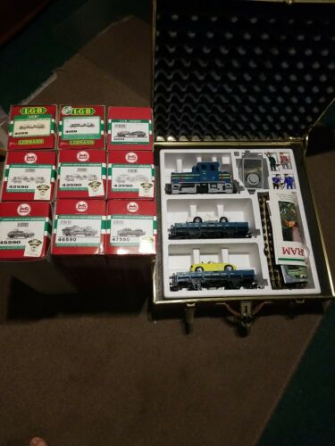 Limited  Edition Lgb 72520 Auto Transport Train Set With Red Trunk With 9 Extras