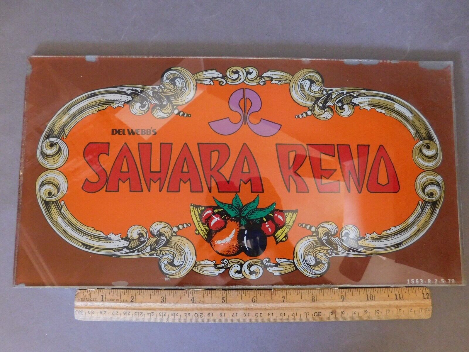 Vintage Slot Machine Glass Del Webb's Sahara Reno 1563-r-2-5-79 Free Shipping