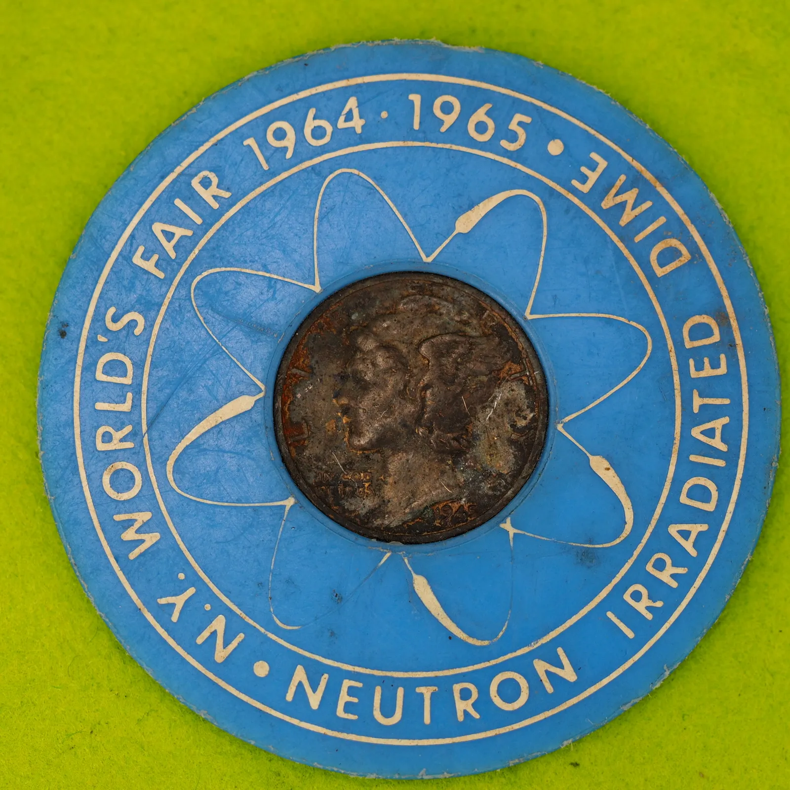 1945 Mercury Dime World's Fair 1964 1965 Neutron Irradiated Dime