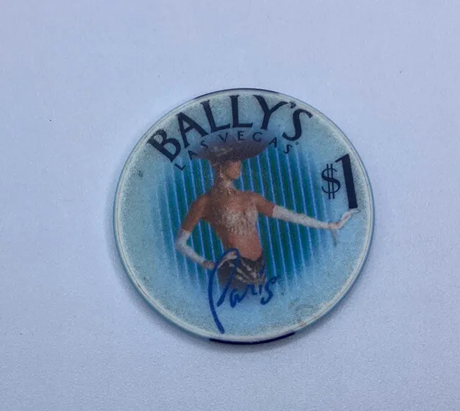 Bally's Casino Nevada Las Vegas $1 Gaming Chip Showgirl 2002 One Dollar