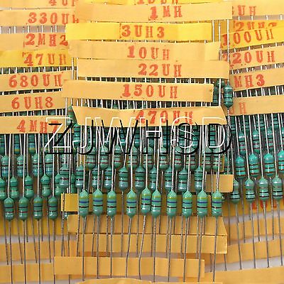 (1uh~4.7mh) 20value 200pcs 0410 Dip Color Wheel Inductor 1/2w 10% Assorted Set