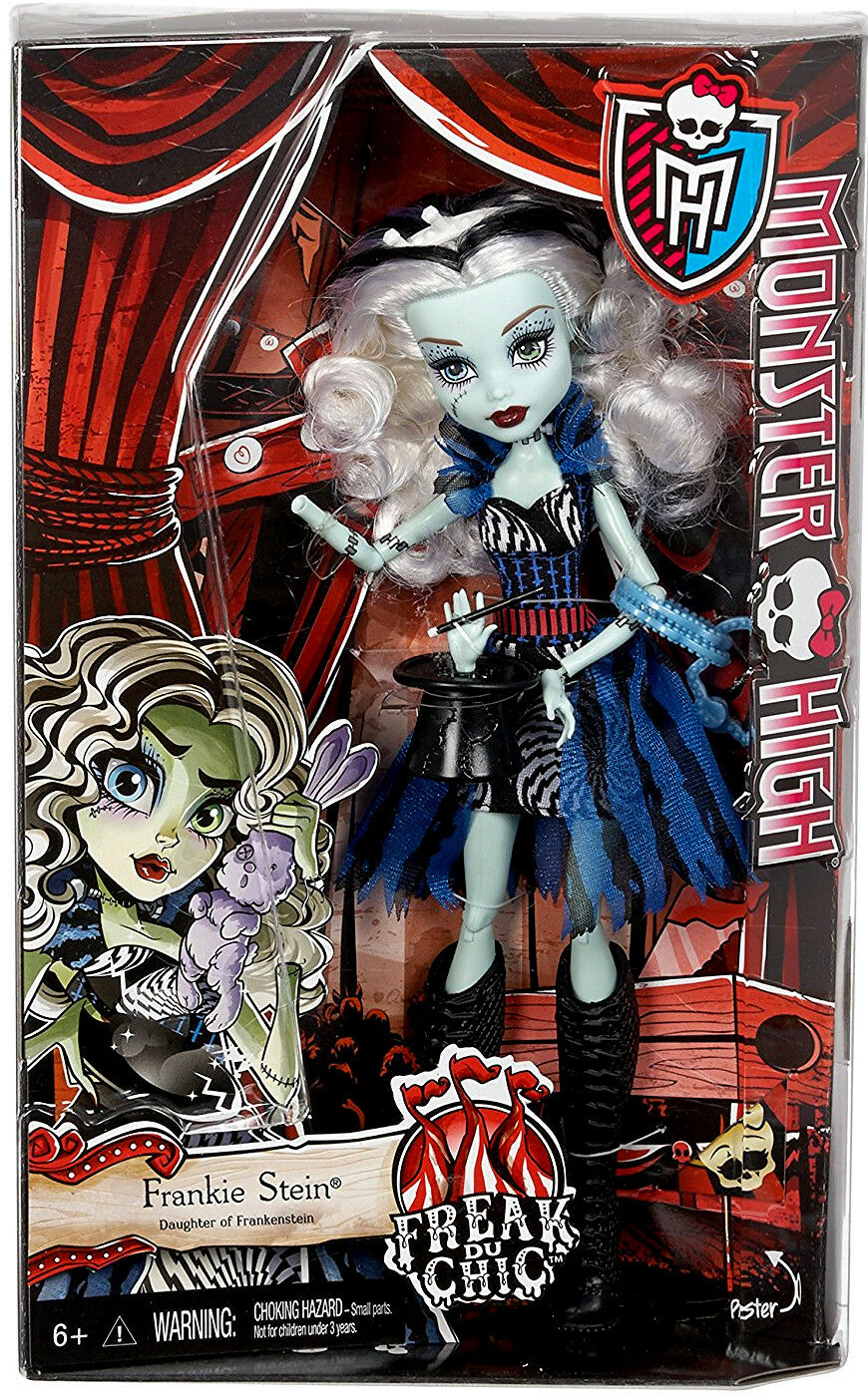 Monster High ~ Frankie Stein Doll ~ Freak Du Chic ~ Mattel