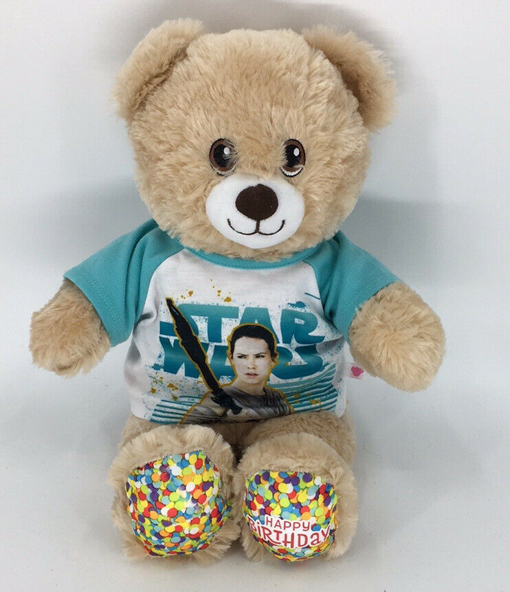 Build A Bear Happy Birthday Plush Teddy Bear 18” Euc Toys Star Wars T Shirt