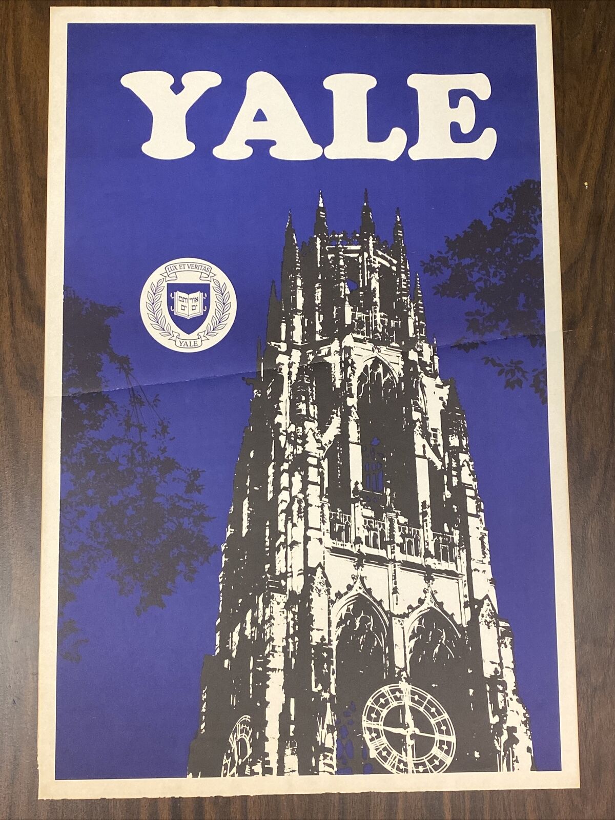 23x35 Vintage Yale University Harkness Tower Poster Ivy League College New Haven