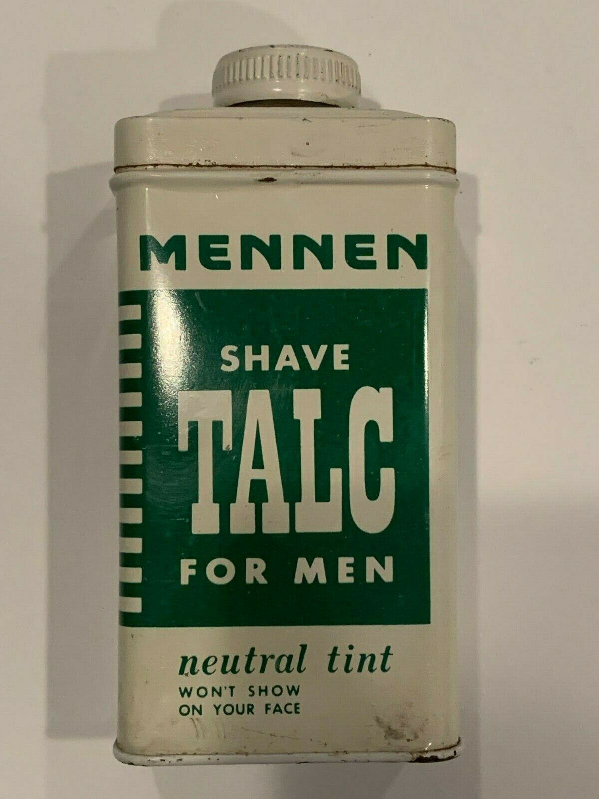 Vintage Mennen's Mid-century Shave Talc In Original 4 Oz Tin Container