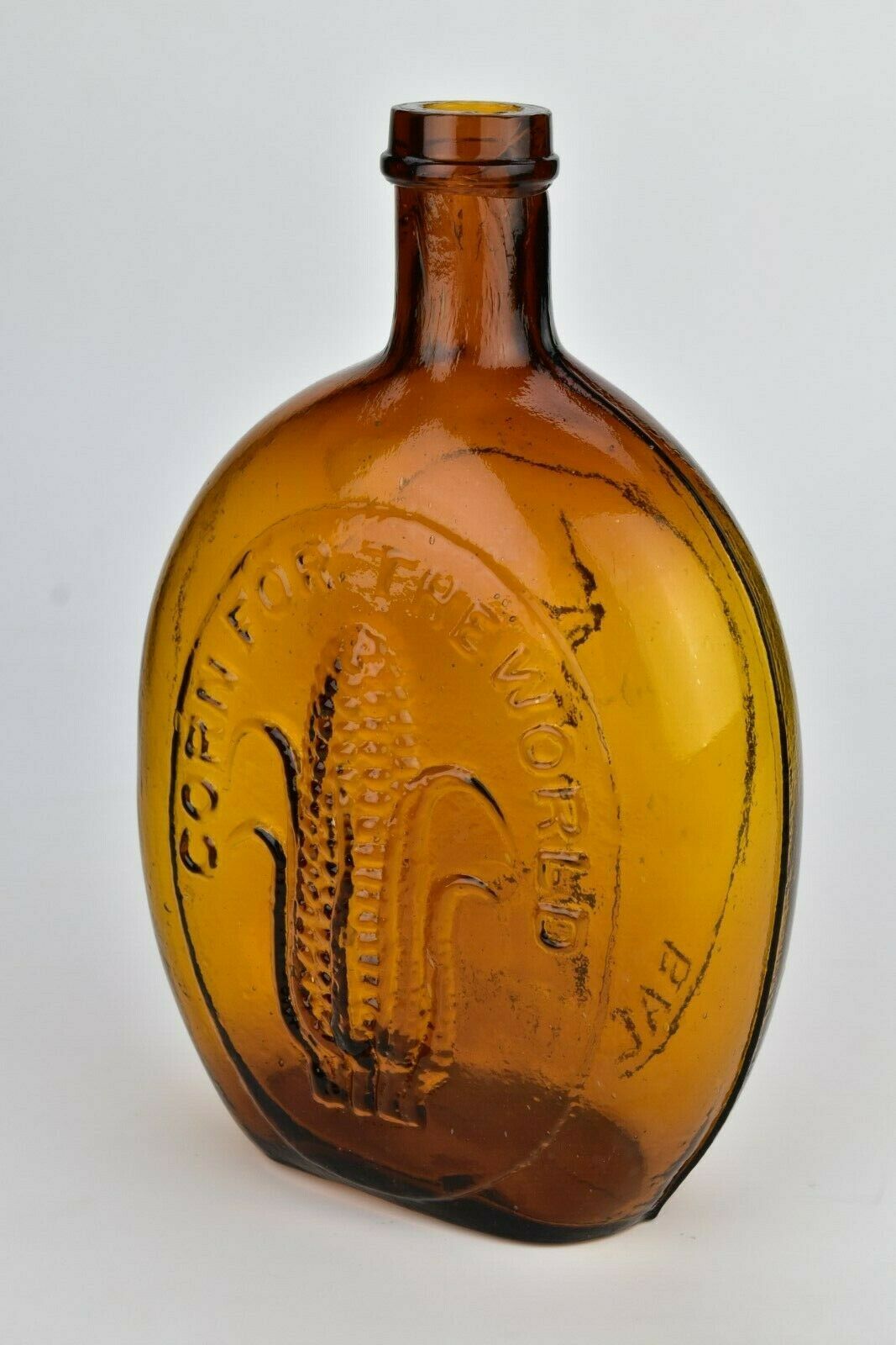 Corn For The World Baltimore Monument Quart Glass Flask Rare Top Gvi-4