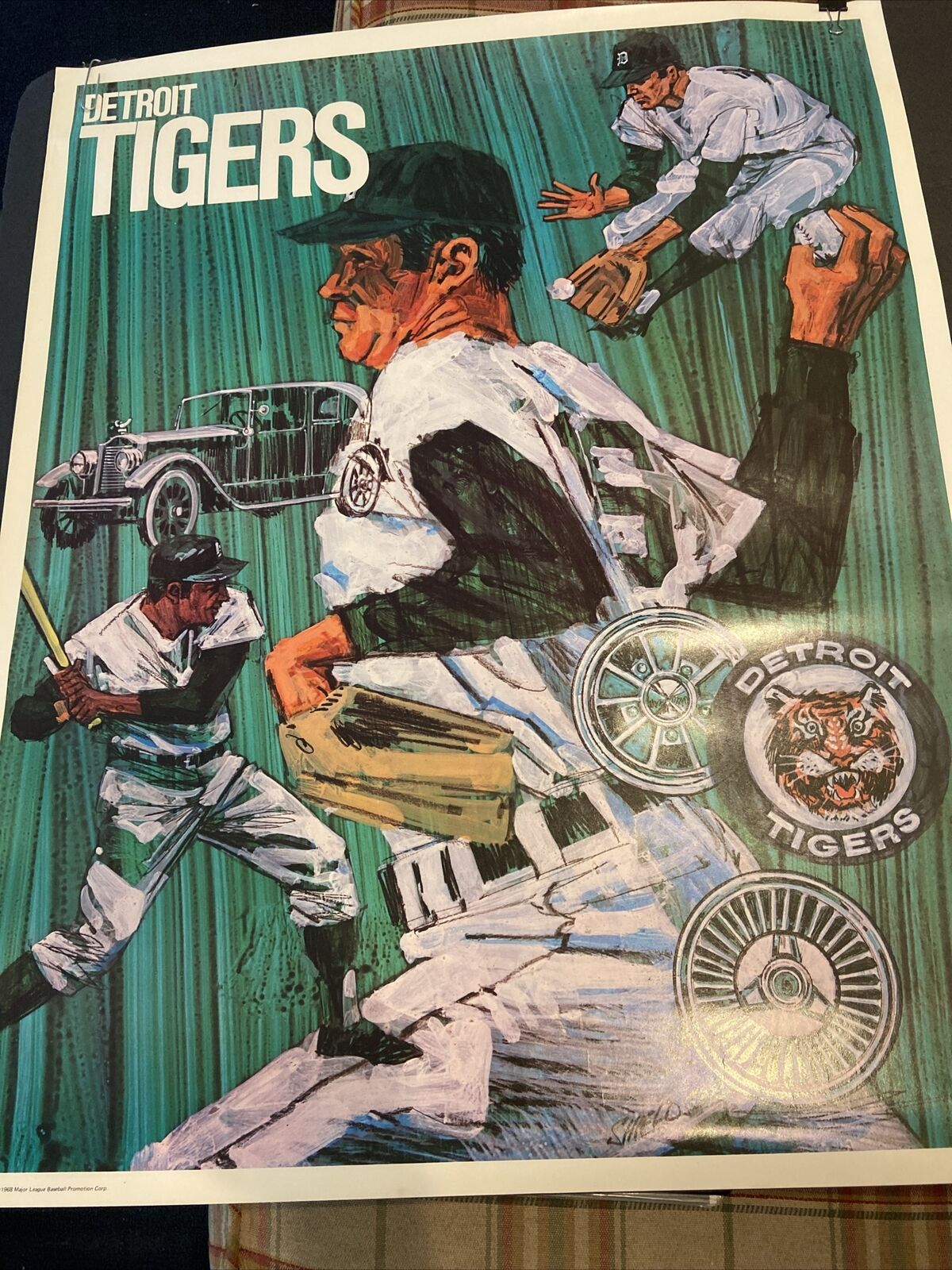 Scarce 1971 Baseball Promotions/mlb~detroit Tigers~23x29 Inch~poster Premium