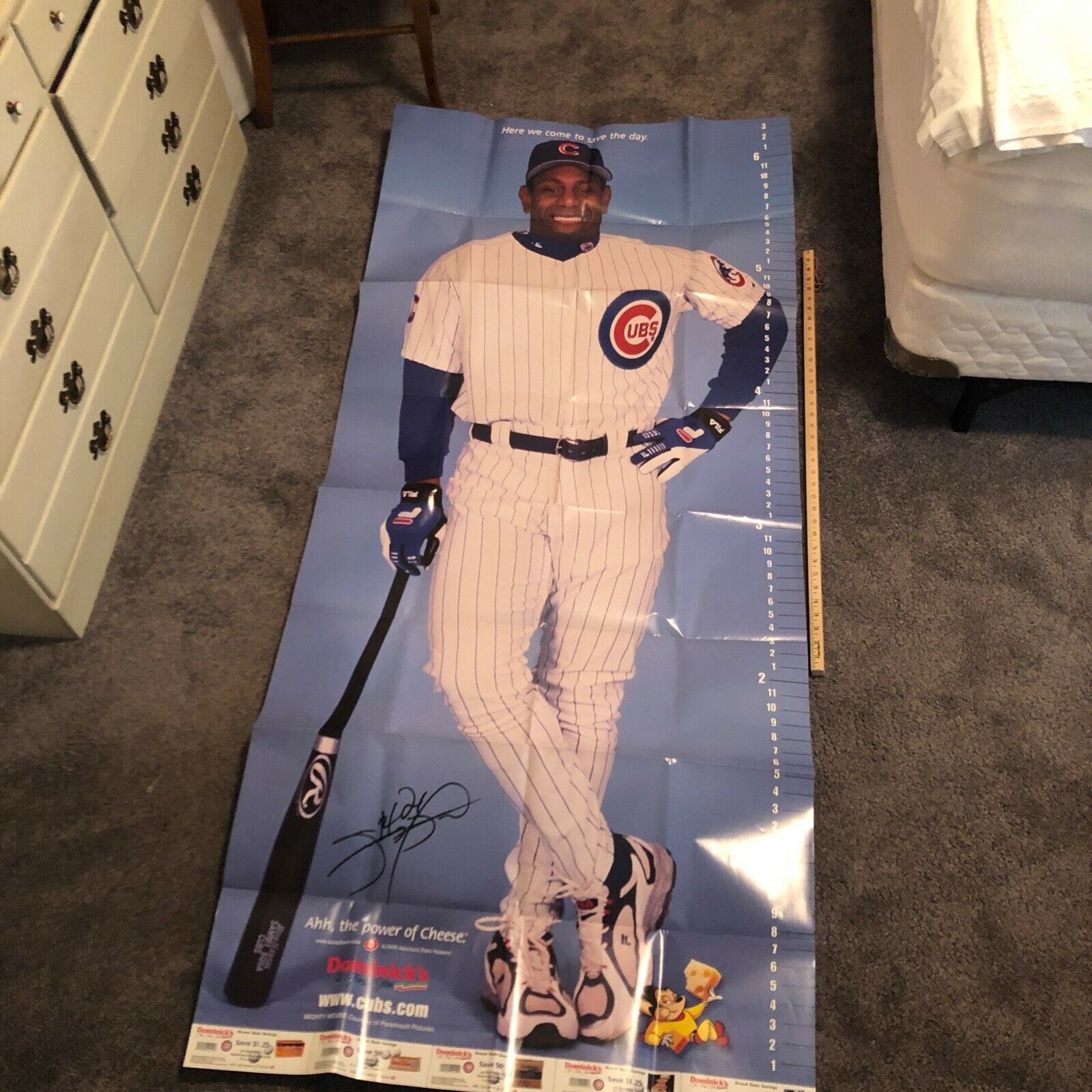 Vintage Chicago Cubs Sammy Sosa Life-sized Poster Wrigley 2001 Excellent