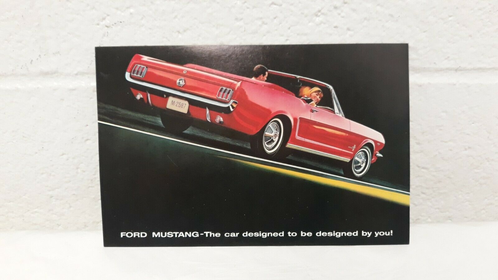 1964 Ford Mustang Convertible Red Standard Equipment Dealer Card 8.5"x 5.5" Oem