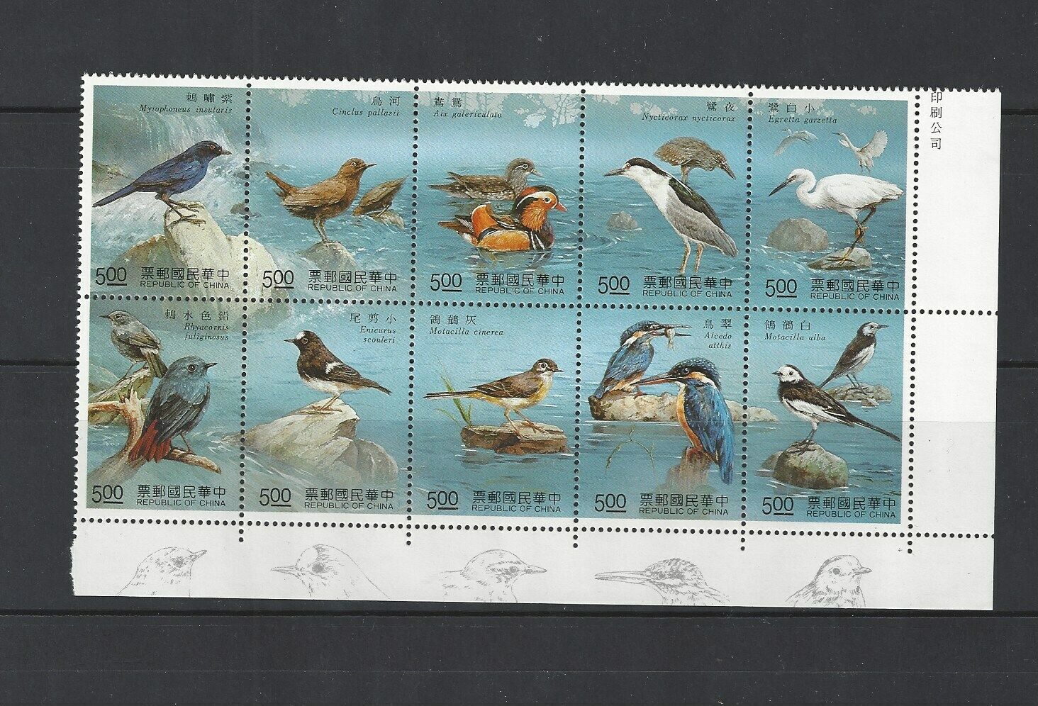 China Taiwan 1991 Stream Bird In Taiwan Stamp Set  Birds