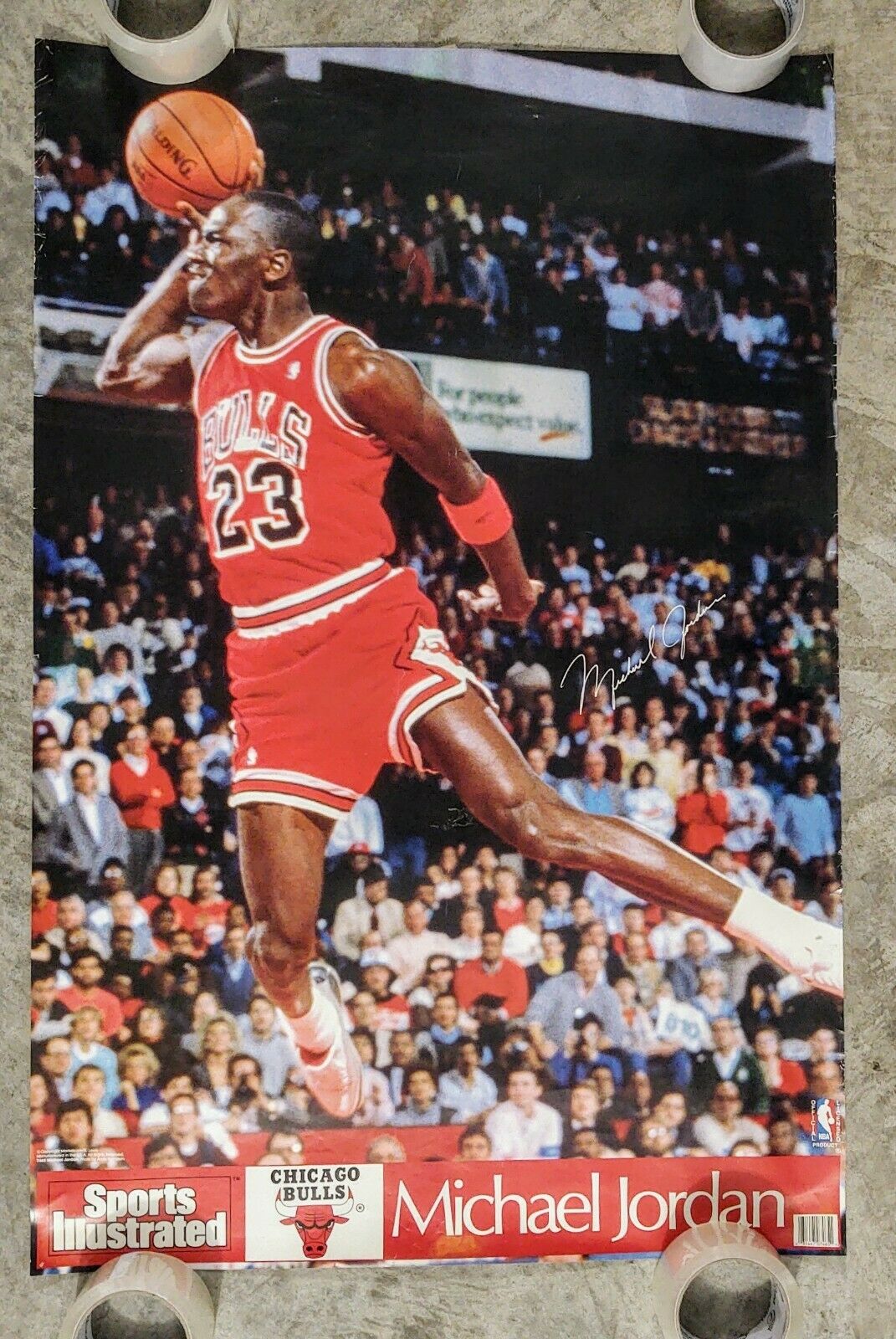 Michael Jordan Vintage Sports Illustrated Poster  Air Jordan 3 Iii 1988 Soaring