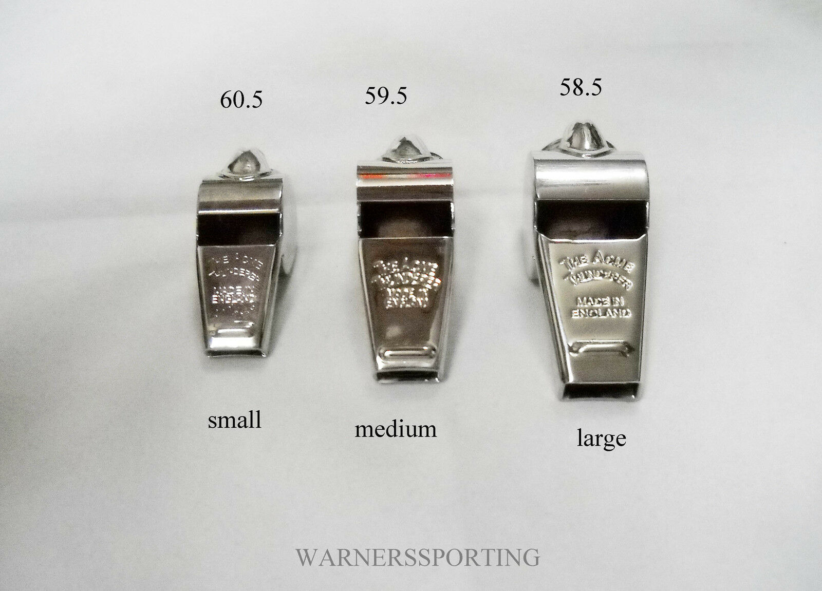 Acme Thunderer Nickel-plated Pea (ball) Whistle (4-sizes) (2 Smalls, Medium, Lg)
