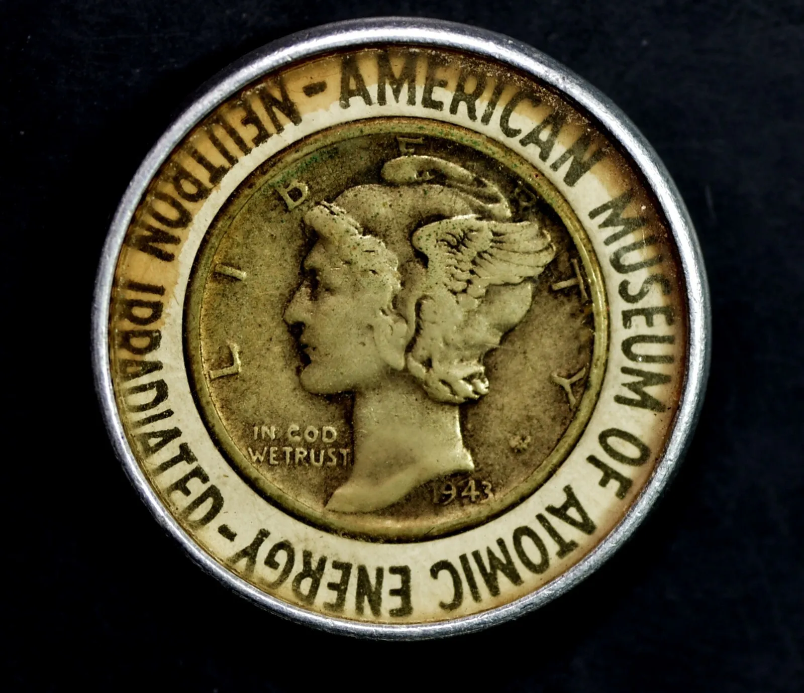 American Museum Of Atomic Energy Neutron Irradiated 1943 Silver Dime