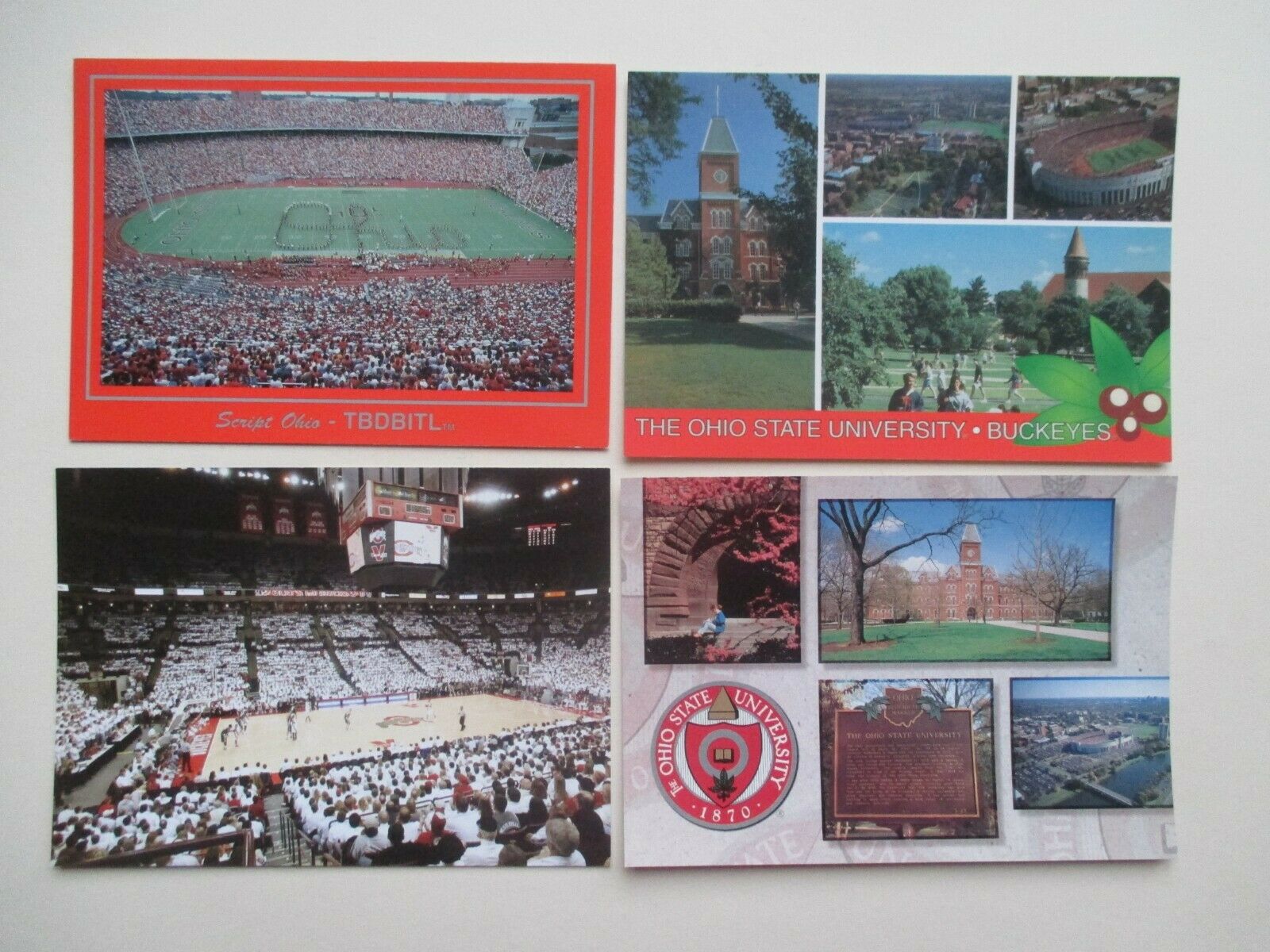 Lot Of 4 The Ohio State University Columbus Oh Unused Postcards Buckeyes Stadium