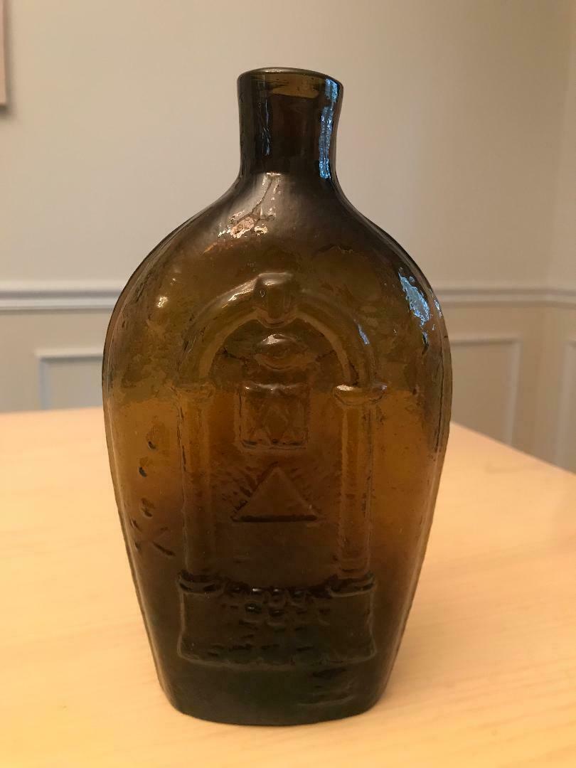 Early 1800s Masonic Flask - Keene Glassworks