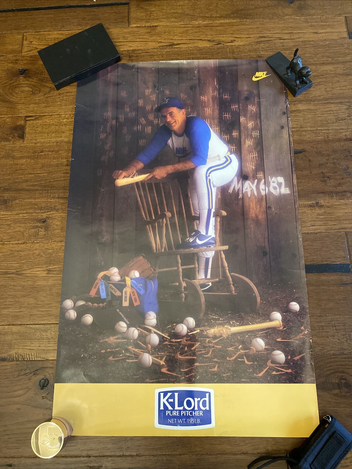 Vintage Gaylord Perry Nike Poster K-lord Pure Pitcher Mlb Mariners 22”x36” 1982