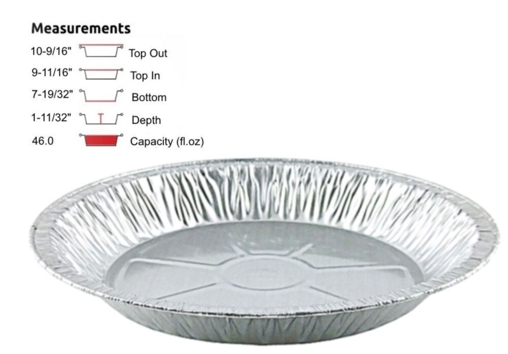 Handi-foil 11" Aluminum Foil Pie Pan Extra-deep Disposable Tin Plates Hfa # 4001