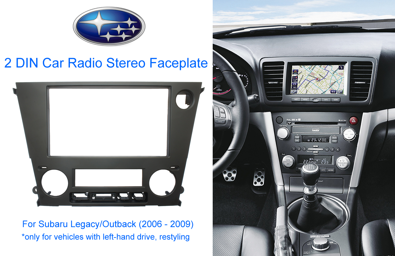 2 Din Car Radio Stereo Faceplate For Subaru Legacy/outback (2006 - 2009) Lhd