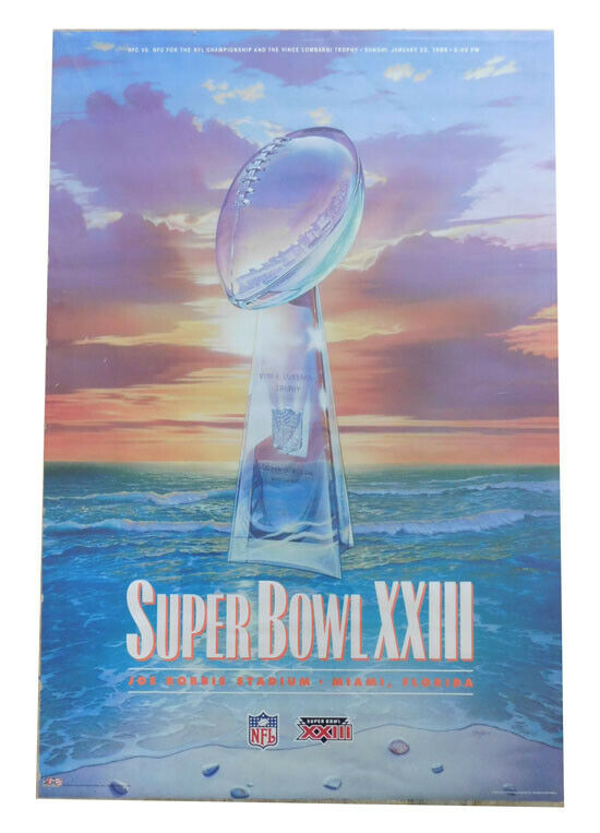 1989 Super Bowl Xxiii 49ers Vs. Bengals Full Size Poster