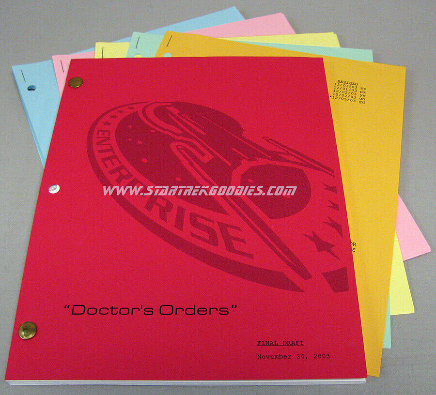 Shooting Script Star Trek: Enterprise "doctor's Orders" With Color Revisions!