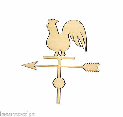 Rooster Weather Vane Unfinished Wood Shape Cut Out Rw5238 Lindahl Woodcrafts