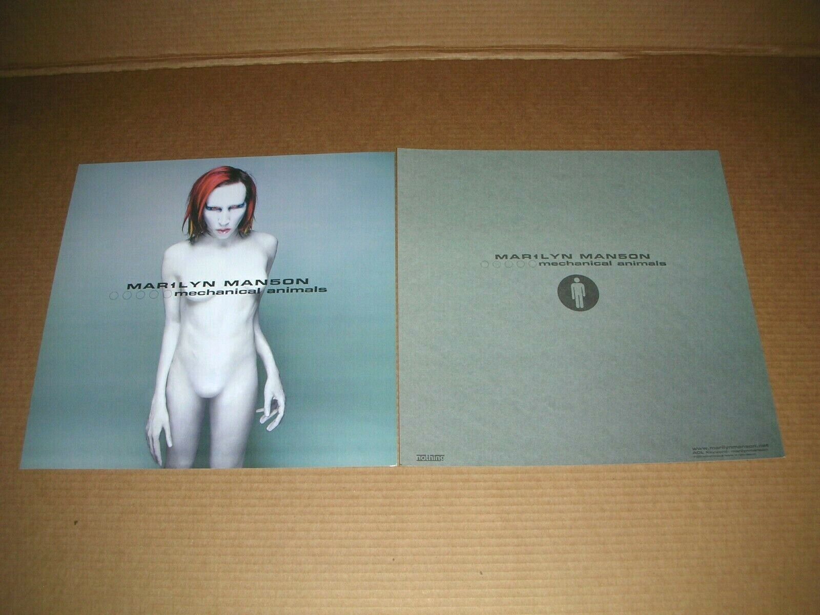 Marilyn Manson Mechanical Animals 2 Sided Promo 12x12 Poster Flat 1998 Mint-