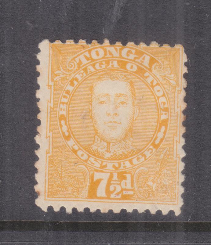 Tonga, 1895 Kgii, 7 1/2d. Yellow, Lhm.