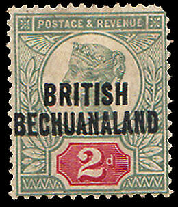 Bechuanaland Scott 34 Great Britain 2d Qv Overprinted British Bechuanaland.
