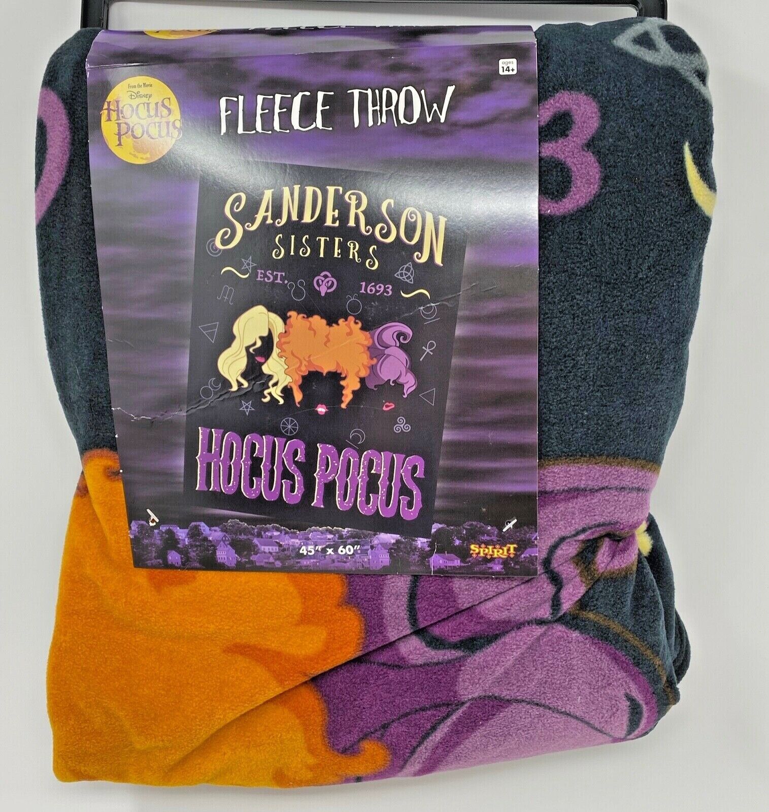Disney Hocus Pocus Sanderson Sisters Wigs Exclusive Plush Throw Blanket 45 X 60