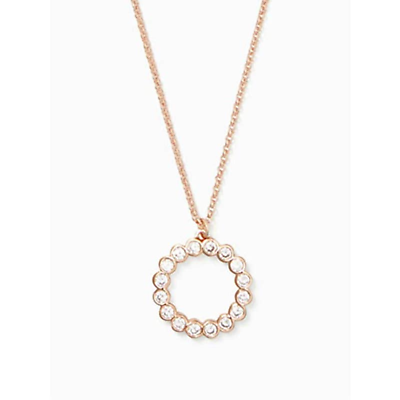 Kate Spade Full Circle Mini Pendant Necklace Gold Rose
