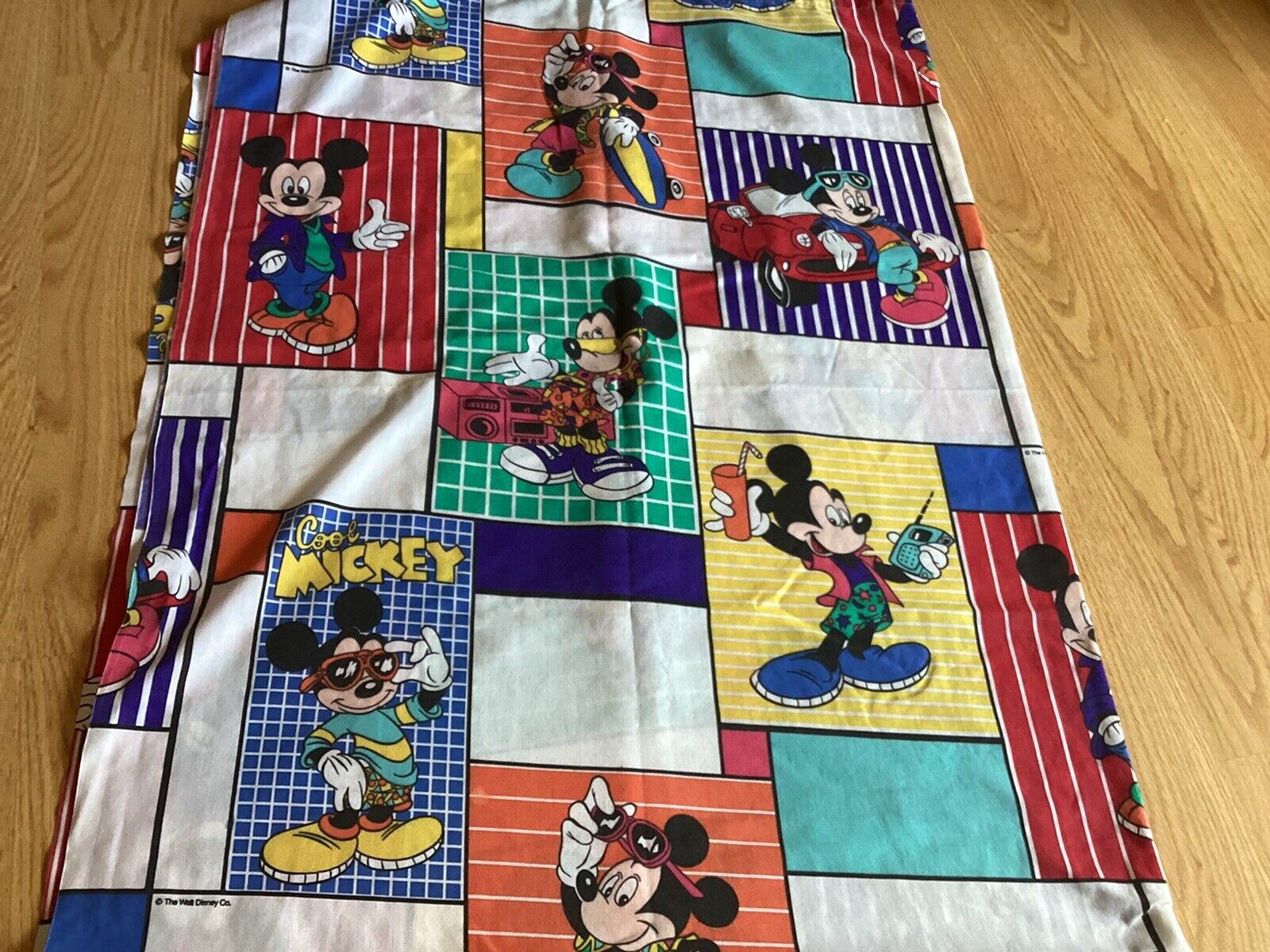 Vintage Walt Disney Mickey Mouse Twin Flat Sheet By Pacific Single Sheet