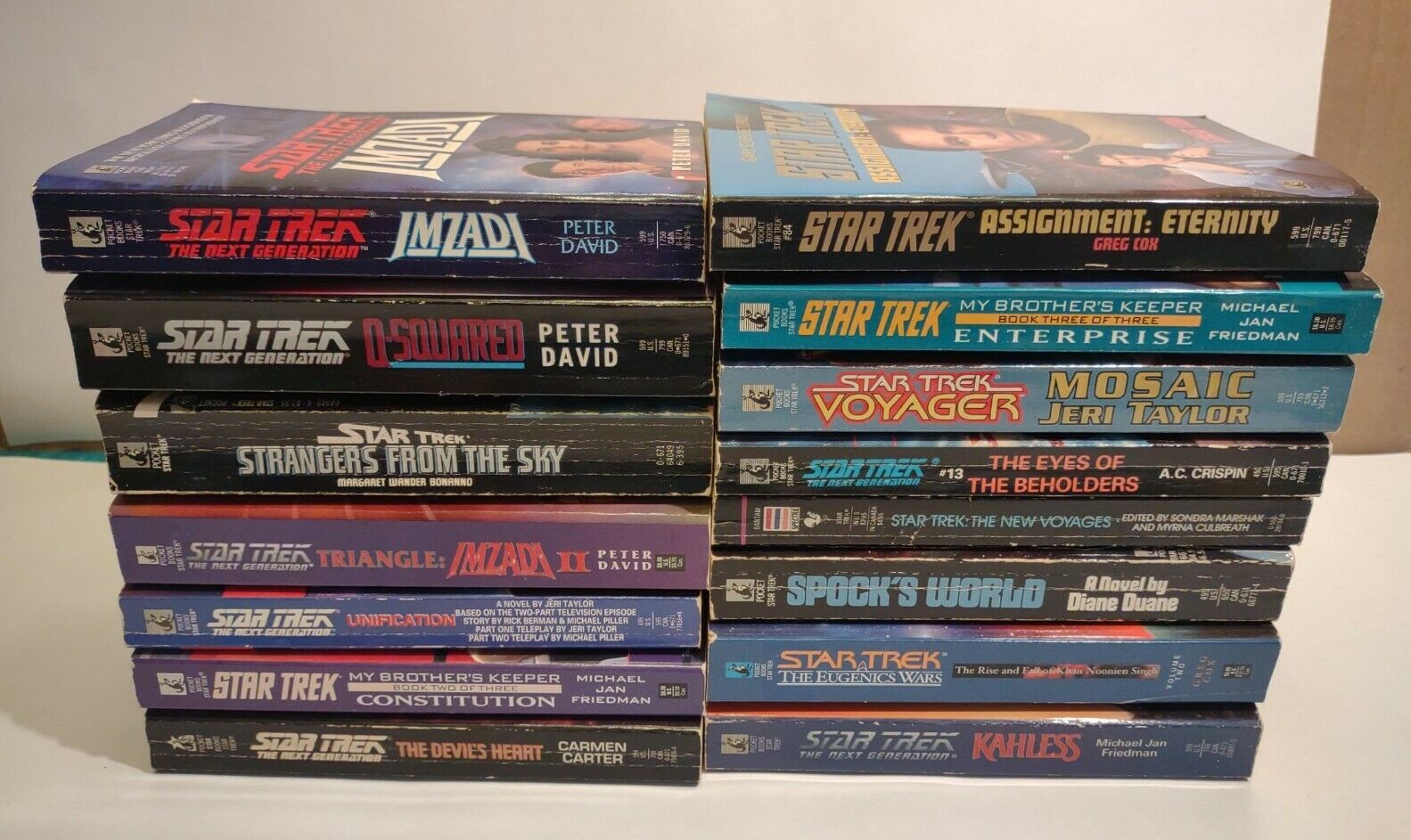 Lot Of 15 Star Trek Books, Series The Next Generation, My Brother's Keeper Plus