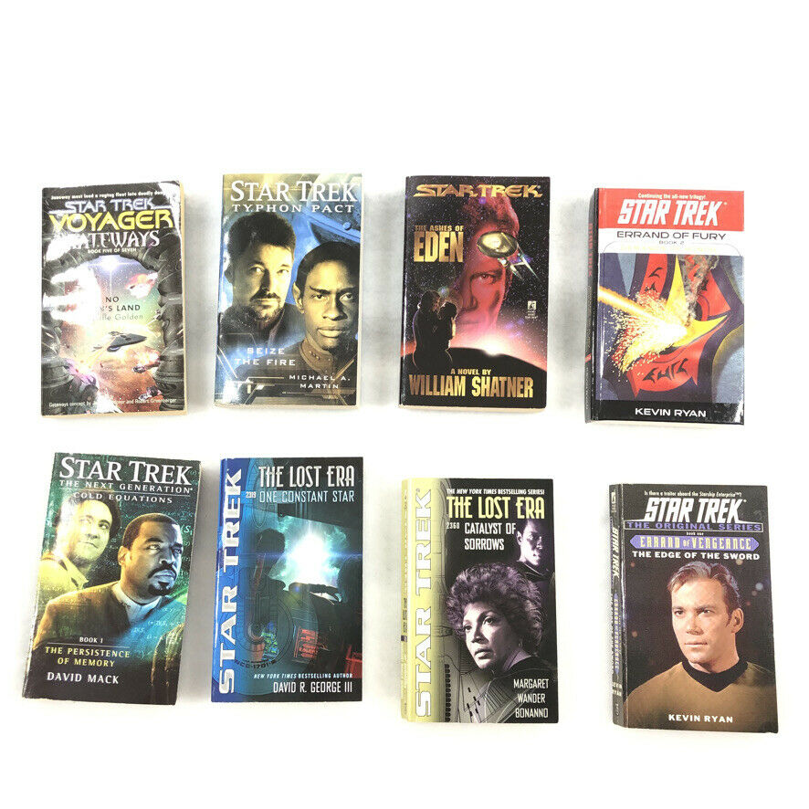 Star Trek Sci Fi Gift Bundle Lot Of 8 Books Pocket Size William Shatner Kirk