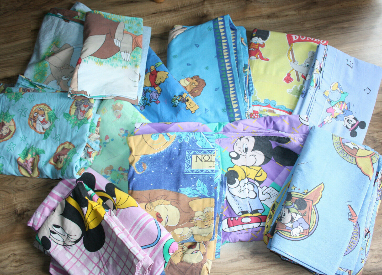 Disney Bedding Lot Fabric 11pcs Cti Minnie Mouse Lion King Jungle Book Etc