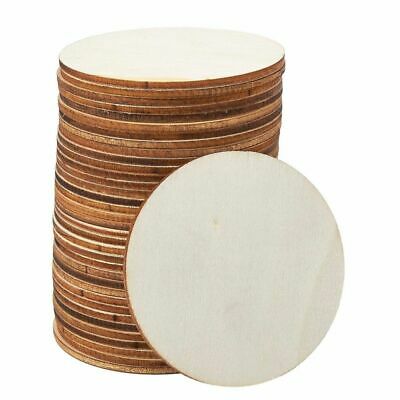 36-pack Unfinished Round Natural Rustic Wooden Cutout Circle For Diy, 3-inch