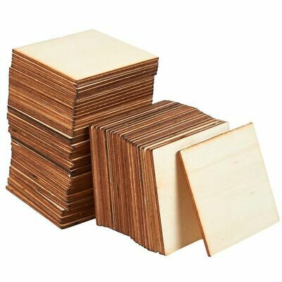 60-pack Unfinished Wood Pieces, Wooden Squares Cutout Tiles For Diy, 3 X 3 Inch
